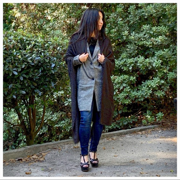 ✨LAST ONE ✨Black longline chic poncho - Picture 7 of 8